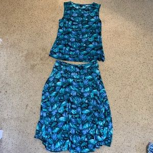 East 5th Top and Skirt Floral Set